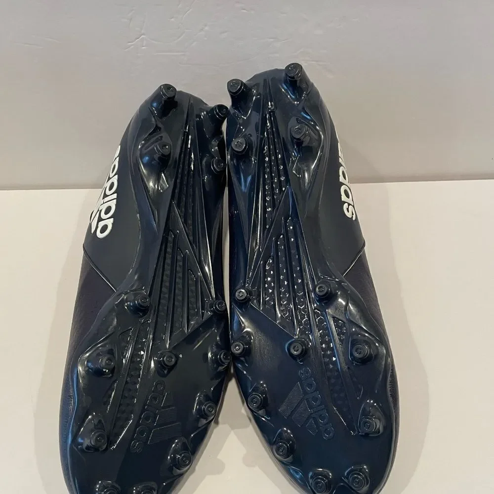 Adidas White and Blue Football Cleats Shoes with Quick-Lace System